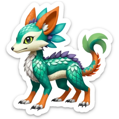 Meloetta-Vernid-Trico-Fionbri-Sergal-Pokémon-Fakémon-fusion-hybrid-creature sticker