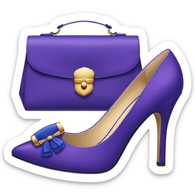 royal purple heels, cosmetics 💄 and deep blue bag emojis sticker