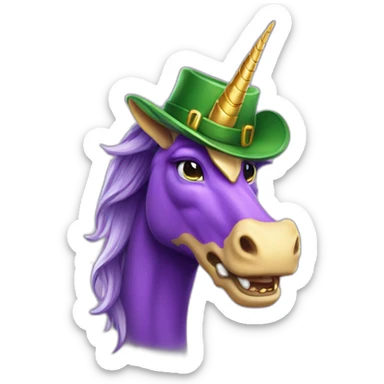 purple dragon unicorn leprechaun  sticker