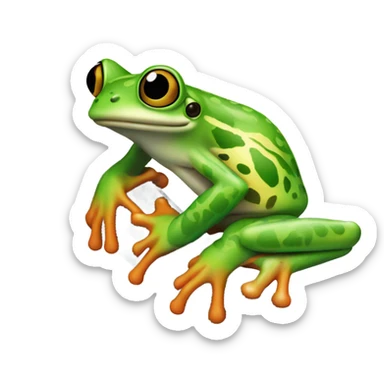 Tree frog on a saw sticker