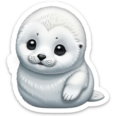 Baby cute harp seal engraved Crypto price goes up sticker