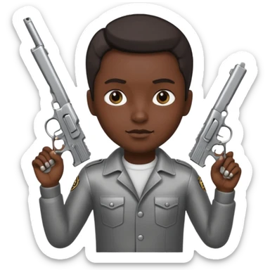 Un persona mala con pistolas y plata sticker