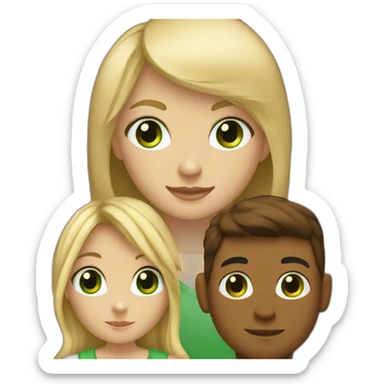 blonde girl with tan skin and green eyes and boy with brown hair and hazel eyes sticker