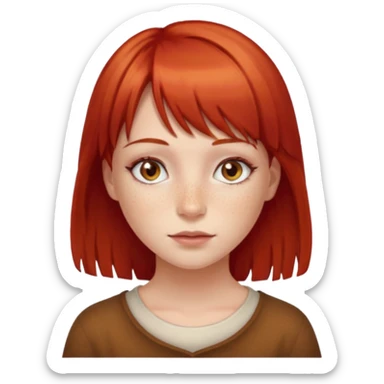 Uma menina de franja cabelos vermelhos e olhos de mel sticker
