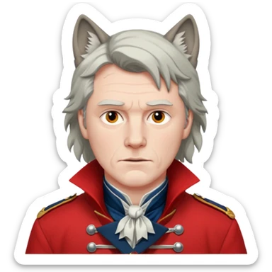Loyalist Patrick Ferguson at the Revolutionary war Battle of Kings Mountain, with Wolves around him. sticker