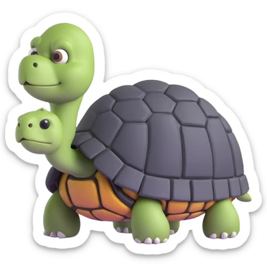 grumpy stone tortoise sticker