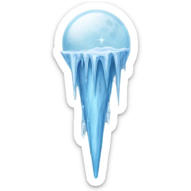 Frozen icicle moon  sticker