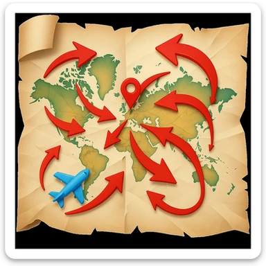 Add bold red arrows to the map, indicating an upcoming offensive attack strategy. Keep the emoji style and all original details. sticker