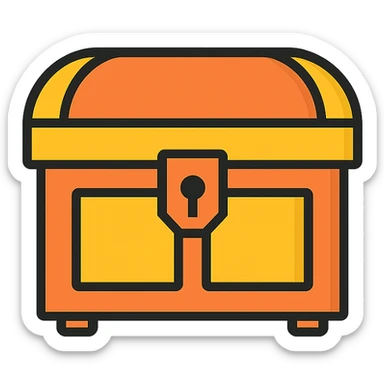 stylized icon of a chest, clean lines, modern look sticker