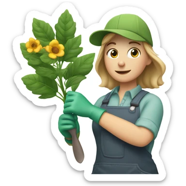woman gardening - caucasian race sticker