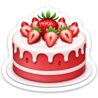 a strawberry cake sticker