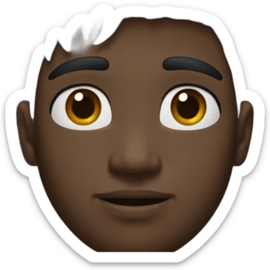 Black head and beautiful young man sticker