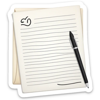 white document, uni notes sticker