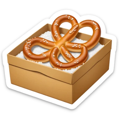 Pretzel on food paper box sticker