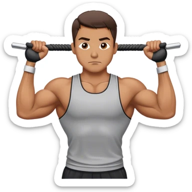 guy cable crossover pec exercise sticker
