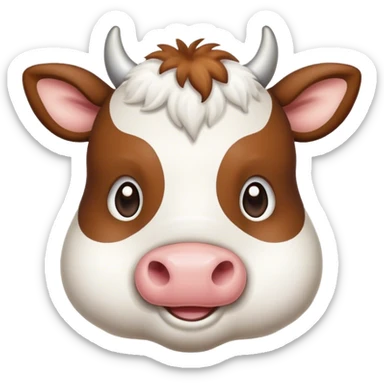 proud cute cow sticker