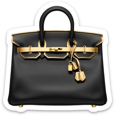 black hermes birkin with gold stitching bag sticker