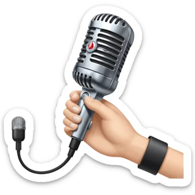 a hand opening to release a microphone that will then drop to the floor sticker