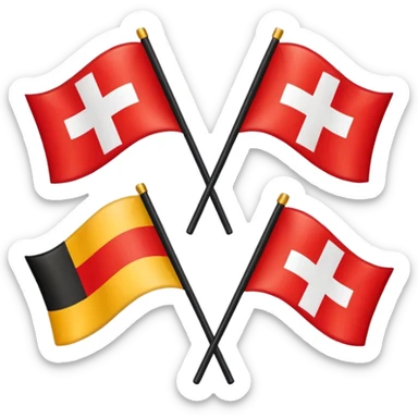 german switzerland flags sticker