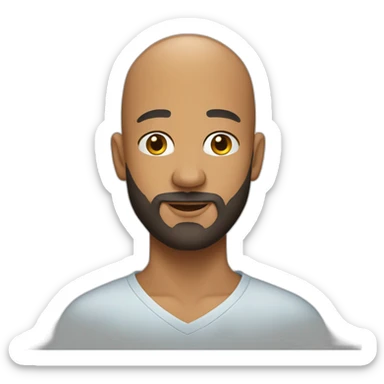 Bald Long beard young man sticker
