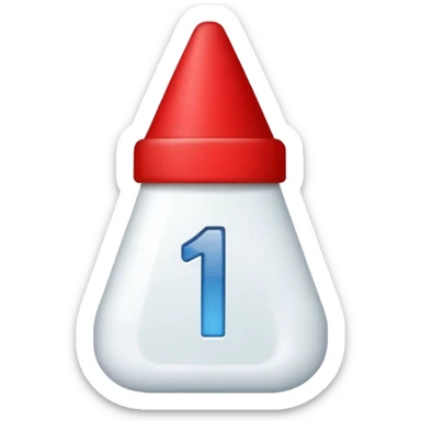 empty red cap with number “1” on it sticker