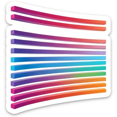 Horizontal multiple little bars merging into one big bar of data. sticker
