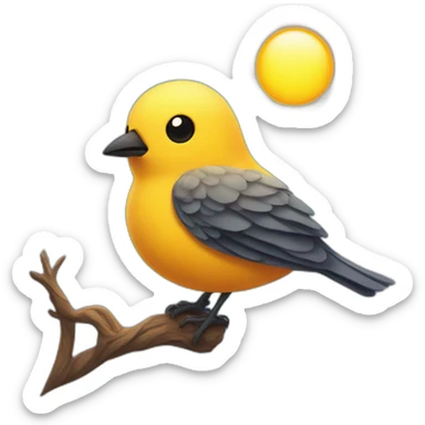 Bird on the sun sticker