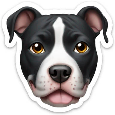 Black and white pitbull with cropped ears sticker