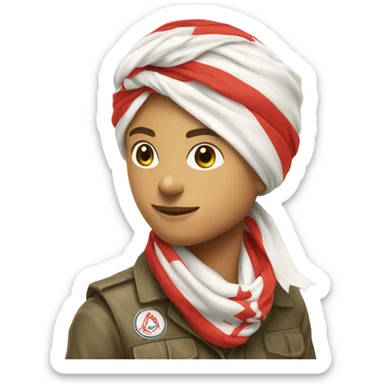 Foulard scout roulé rouge et blanc  sticker