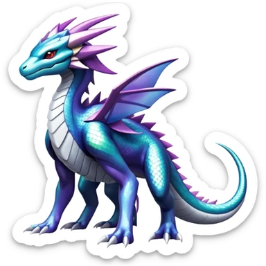  cool edgy shiny colorful Suicune-Dialga-Reptile full body sticker