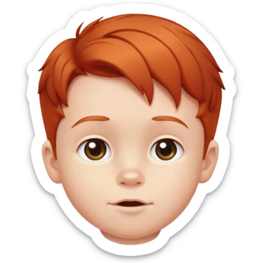 Cute redhead boy toddler sticker
