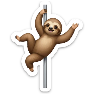 sloth dancing on a pole sticker
