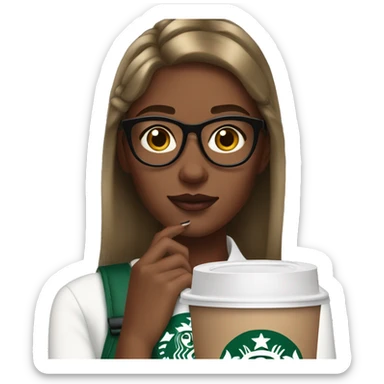 Preppy girl with nails and starbucks sticker