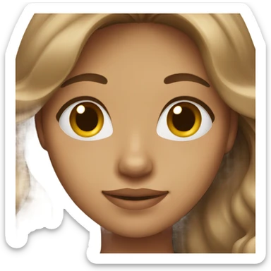 brown Wavy Long Haired light/medium skin girl sticker