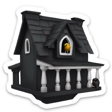 Nevermore Academy Addams house birdhouse  sticker