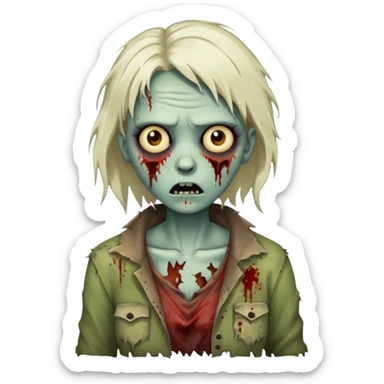 Zombie woman sticker