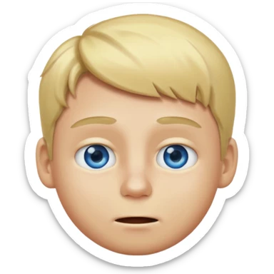 smelly boy, blond with blue eyes. sticker