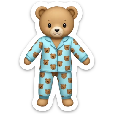 Pajamas with teddy bear pattern  sticker