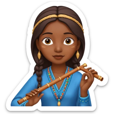 Indian Girl With Fluteü sticker