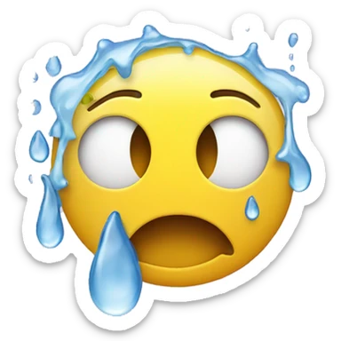 Smiley face with tears sticker