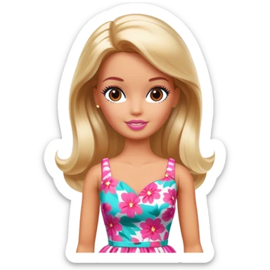 Barbie doll on vacation sticker