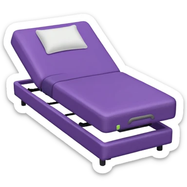 emoji de cama de valoracion de fisioterapia color morado  sticker