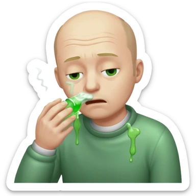 idiot balding vomiting sticker