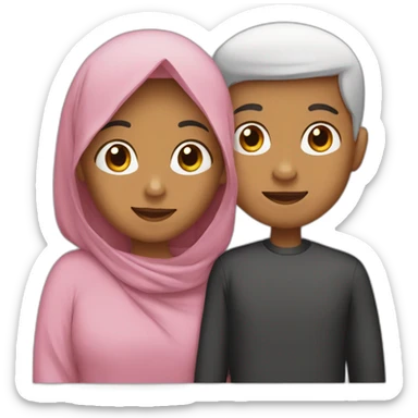 Muslim family with two boys and one baby girl sticker