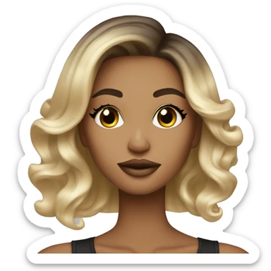 glam girl with blonde balayage  sticker