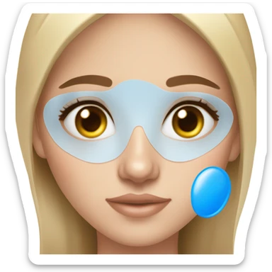 White Skin care on white freackles skin of a brunett blue eyes girl under eyes gel eye patches sticker