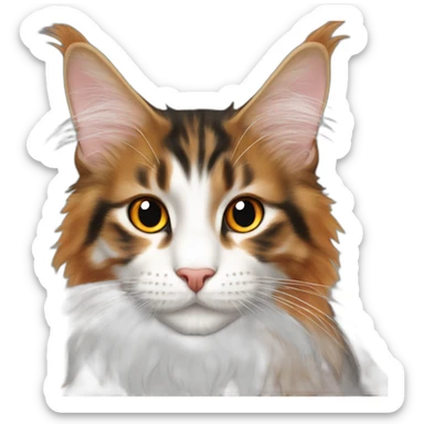 black orange and white maine coon sticker