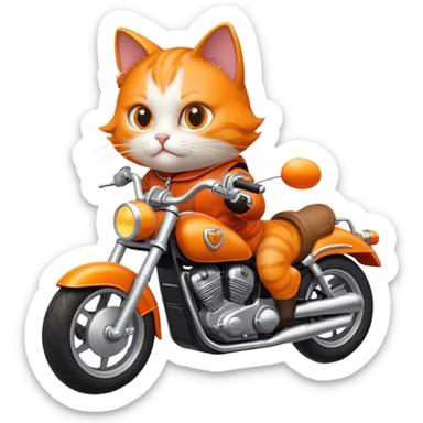 Cat riding motorcycle  sticker