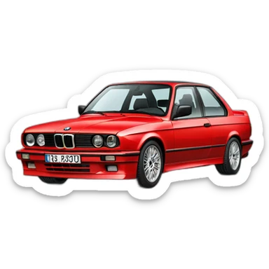 red bmw e30 318is sticker