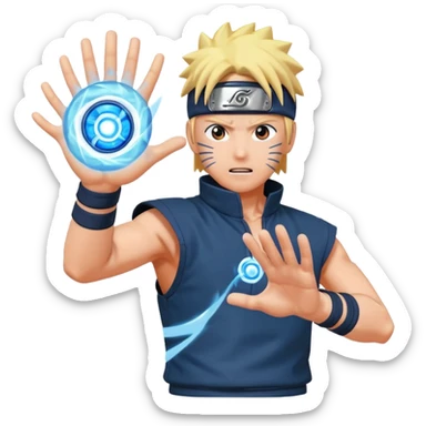 Naruto throwing Rasangen sticker